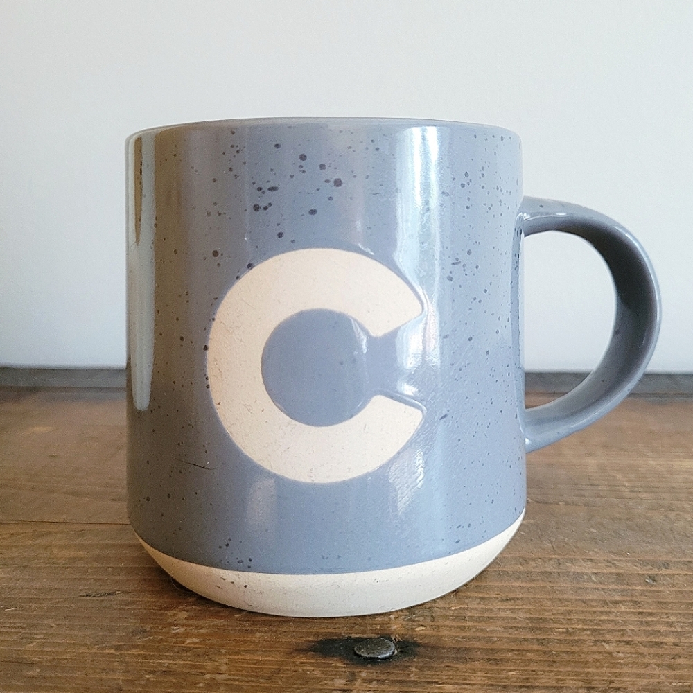 'C' Letter Blue Speckled Mug